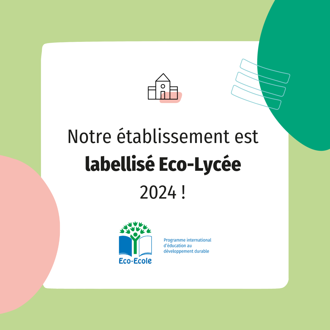 Label éco-lycée 2024 niveau argent