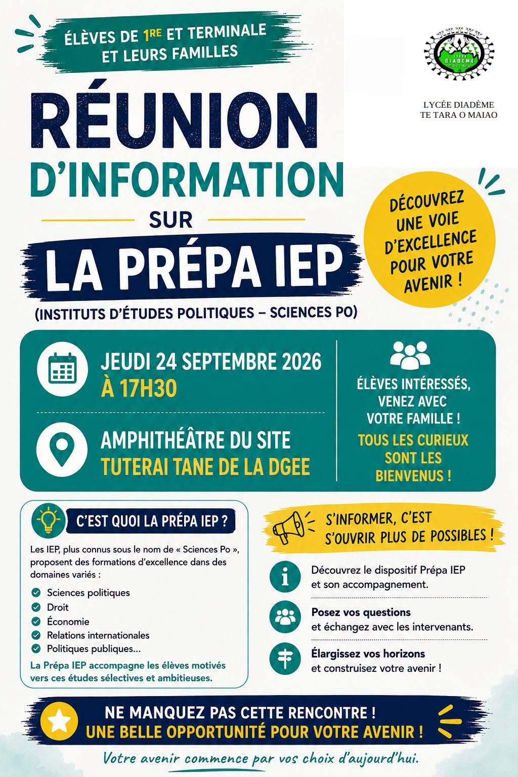 Réunion d&rsquo;information – Prépa IEP / Sciences Po